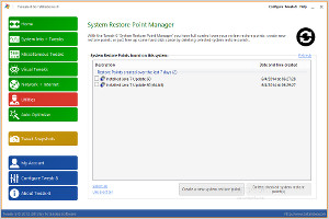 Showing system restore point manager the in Tweak-8